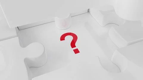 Question Solution Puzzle jigsaw cover close fixed solving problem business Stock Footage 266726481