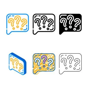 Question speak color styles icon vector 스톡 일러스트
