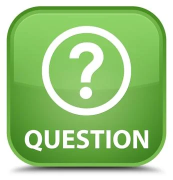 Question special soft green square button Stock Illustration