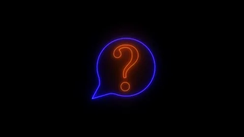 Question Speech Bubble Neon Design Stock Footage 332468387