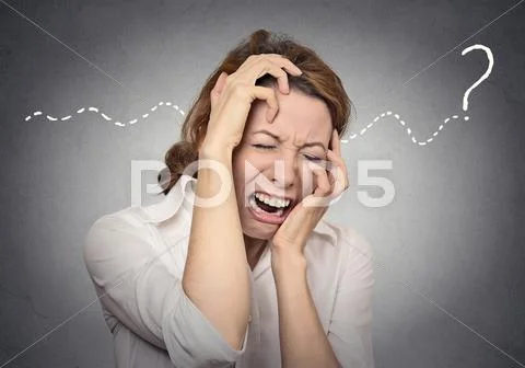 Question stress desperation Stock Photos