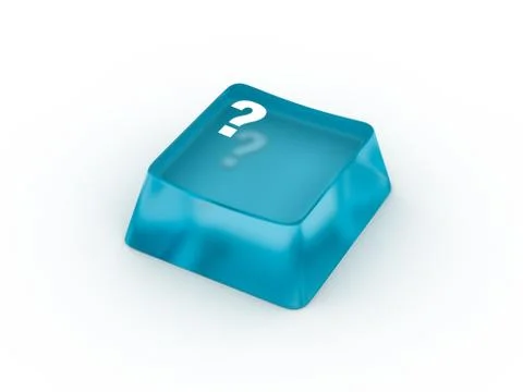 Question symbol on keyboard button. 3D rendering Illustrazione stock