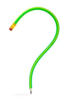 Question symbol made of pencil Question symbol made of pencil, isolated on... Foto stock