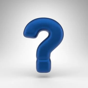 Question symbol on white background. Anodized blue 3D sign with matte texture Stock Illustration