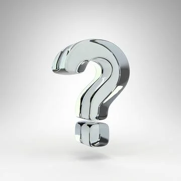 Question symbol on white background. Camera lens transparent glass 3D sign with Illustrazione stock