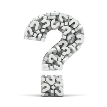 Question symbol on white isolated background. Three-dimensional concept. Q... Stock Photos