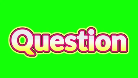 Question text animation. Animated word graphic on green screen background. Stock Footage 340775029