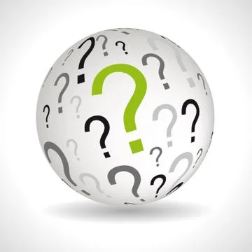 Question theme sphere with keywords Stock Illustration