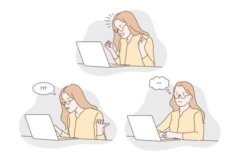 Question, thinking, success set concept Stock Illustration