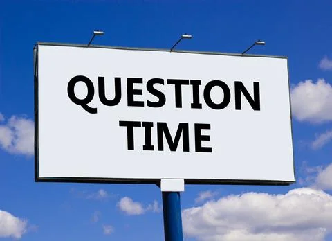 Question time symbol. Concept words Question time on beautiful big white bill Stock Photos