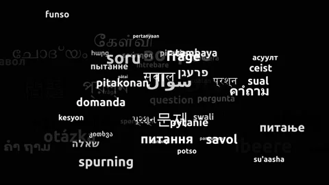 Question Translated in 67 Worldwide Languages Endless Looping 3d Zooming Word Vídeos de archivo 145197320