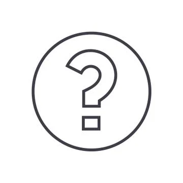 Question vector line icon, sign, illustration on background, editable strokes Stock Illustration