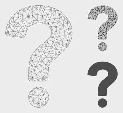 Question Vector Mesh 2D Model and Triangle Mosaic Icon Stock Illustration