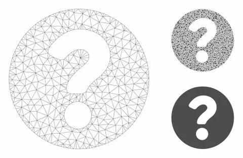 Question Vector Mesh Wire Frame Model and Triangle Mosaic Icon Illustrazione stock