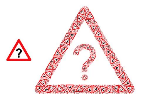 Question Warning Recursive Collage of Question Warning Items Stock Illustration