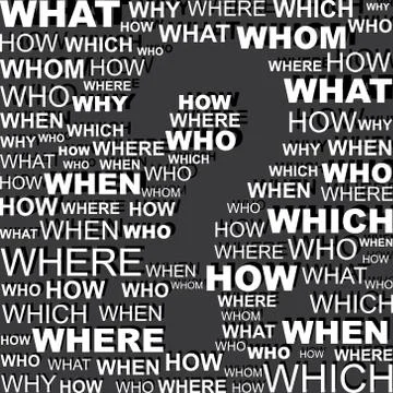 Question word background with blank question mark space-vector illustration Stock Illustration