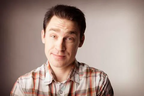 Questioning Caucasian man Stock Photos