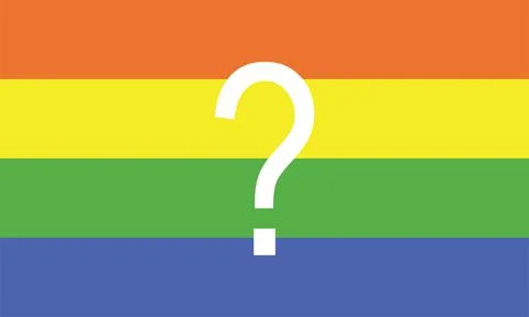 Questioning flag vector illustration.  LGBTQ+ community. Stock Illustration