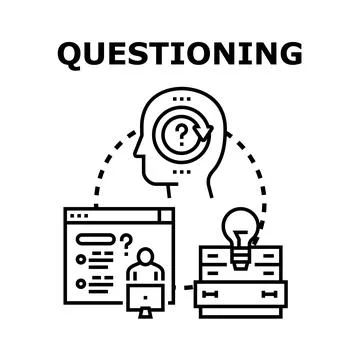 Questioning process finding innovative business solutions 库存插图