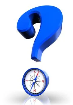 Questionmark and compass blue symbol Stock Illustration