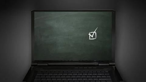 Questionnaire box at the screen Stock Illustration
