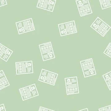 Questionnaire business manager line vector seamless pattern Stock Illustration