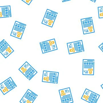 Questionnaire business manager vector seamless pattern Stock Illustration