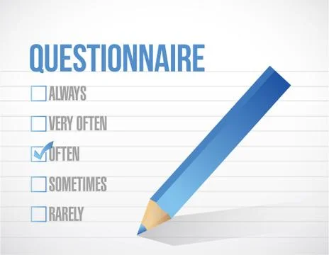 Questionnaire check tick mark selection 스톡 일러스트