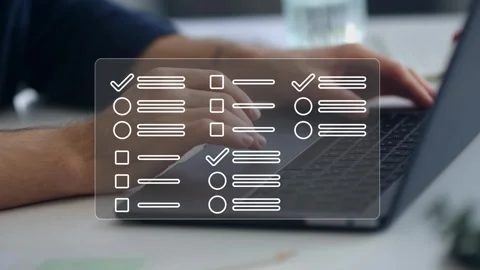 Questionnaire with checkboxes, Stock Footage 280198401