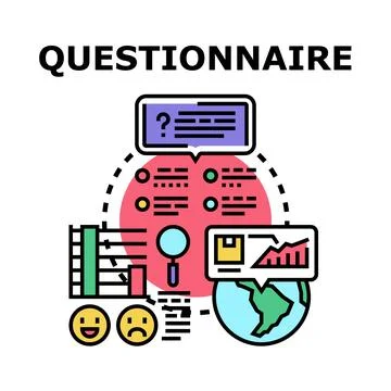 Questionnaire completing process with data analysis concept 스톡 일러스트
