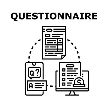Questionnaire concept with online survey platforms Stock Illustration