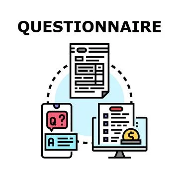 Questionnaire concept with online survey platforms Stock Illustration