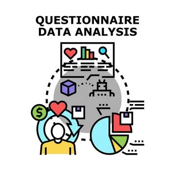 Questionnaire data analysis vector concept illustration Stock Illustration