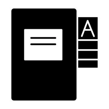 Questionnaire folder solid icon. Form doll vector illustration isolated on white Stock Illustration