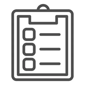 Questionnaire form board line icon. Checklist with unmarked cells outline style Stock Illustration