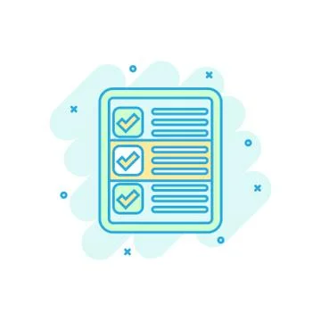 Questionnaire icon in comic style. Online survey vector cartoon illustration  스톡 일러스트