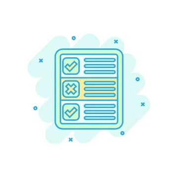 Questionnaire icon in comic style. Online survey vector cartoon illustration  스톡 일러스트