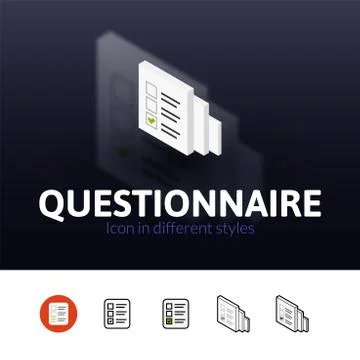 Questionnaire icon in different style Stock Illustration