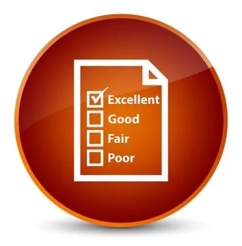 Questionnaire icon elegant brown round button Stock Illustration