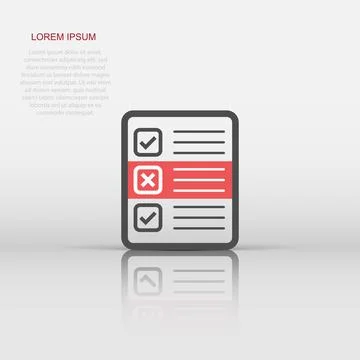 Questionnaire icon in flat style. Online survey vector illustration on whit.. Stock Illustration