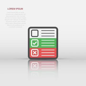 Questionnaire icon in flat style. Online survey vector illustration on whit.. Illustrazione stock