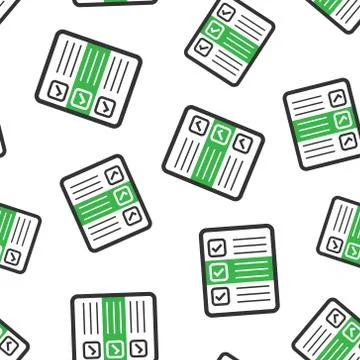 Questionnaire icon seamless pattern background. Online survey vector illustra 库存插图