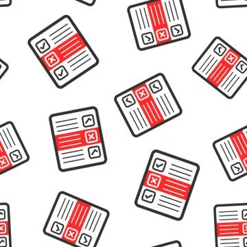 Questionnaire icon seamless pattern background. Online survey vector illustra Stock Illustration