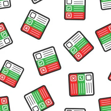 Questionnaire icon seamless pattern background. Online survey vector illustra Stock Illustration