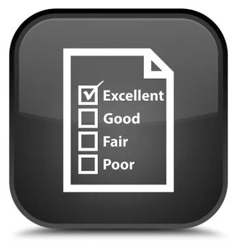 Questionnaire icon special black square button Stock Illustration