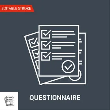 Questionnaire Icon. Thin Line Vector Illustration Stock Illustration