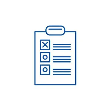 Questionnaire line icon concept. Questionnaire flat vector symbol, sign, outline Illustrazione stock