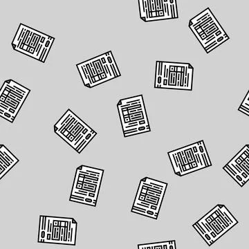 Questionnaire list vector seamless pattern Stock Illustration