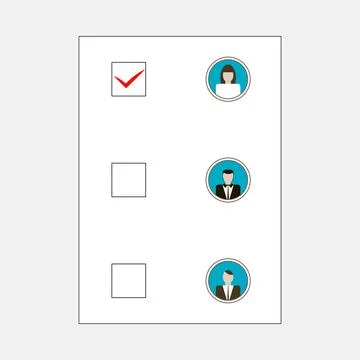 Questionnaire or ballot for selection of candidate Stock Illustration