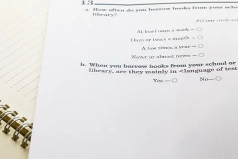 Questionnaire Research for Education. Stock Photos
